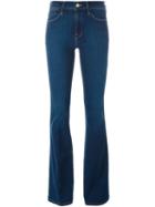 Frame Denim High Waist Flared Jeans, Women's, Size: 27, Blue, Cotton/polyester/spandex/elastane