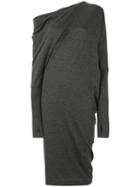 Tom Ford - One-shoulder Dress - Women - Cotton/cashmere - S, Grey, Cotton/cashmere