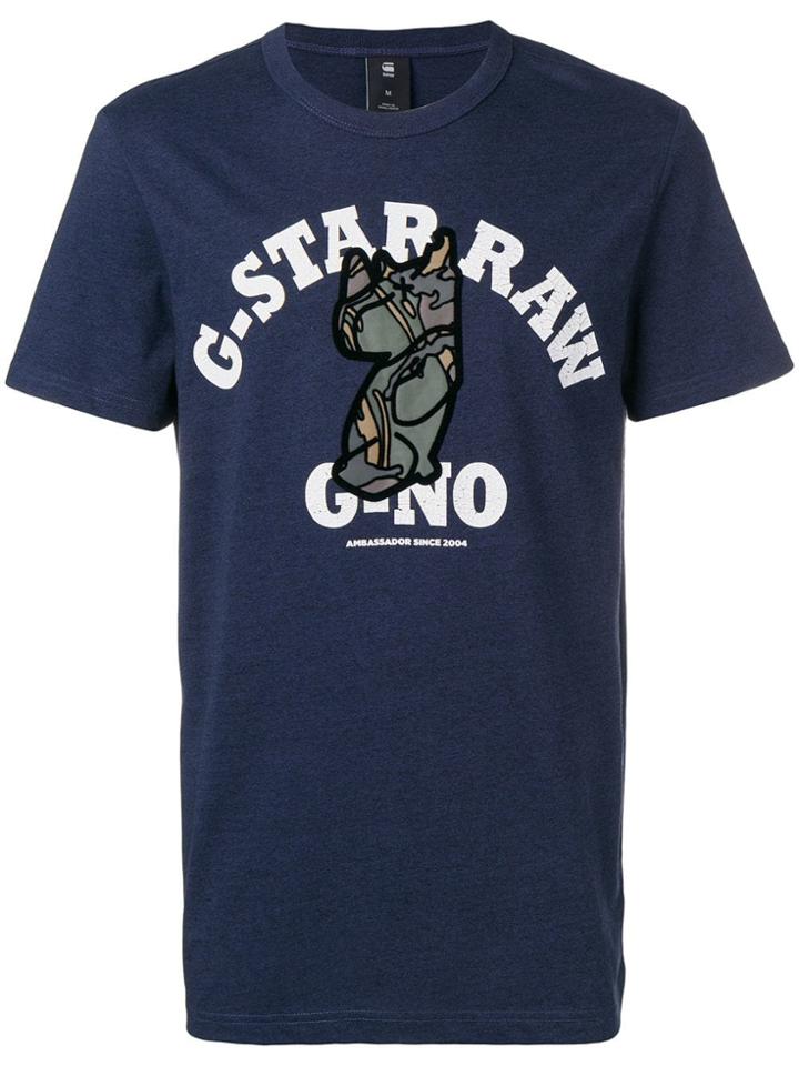 G-star Raw Research 'rhino' Print T-shirt - Blue