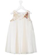 I Pinco Pallino Flower Embroidered Detail Dress, Girl's, Size: 8 Yrs, Nude/neutrals
