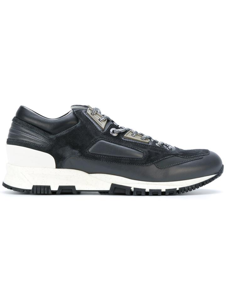 Lanvin Contrast Panel Sneakers - Grey