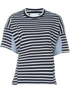 Sacai Striped T-shirt, Women's, Size: 2, Blue, Cotton