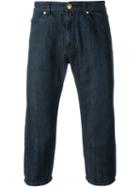 Versace Cropped Jeans, Men's, Size: 33, Blue, Cotton/linen/flax/polyester