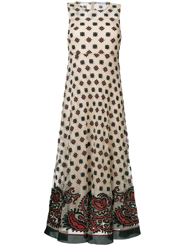 Red Valentino Embroidered Sheer Dress - Nude & Neutrals