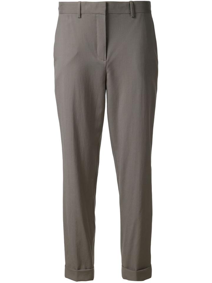 Theory Tailored Cropped Trousers, Women's, Size: 6, Grey, Wool