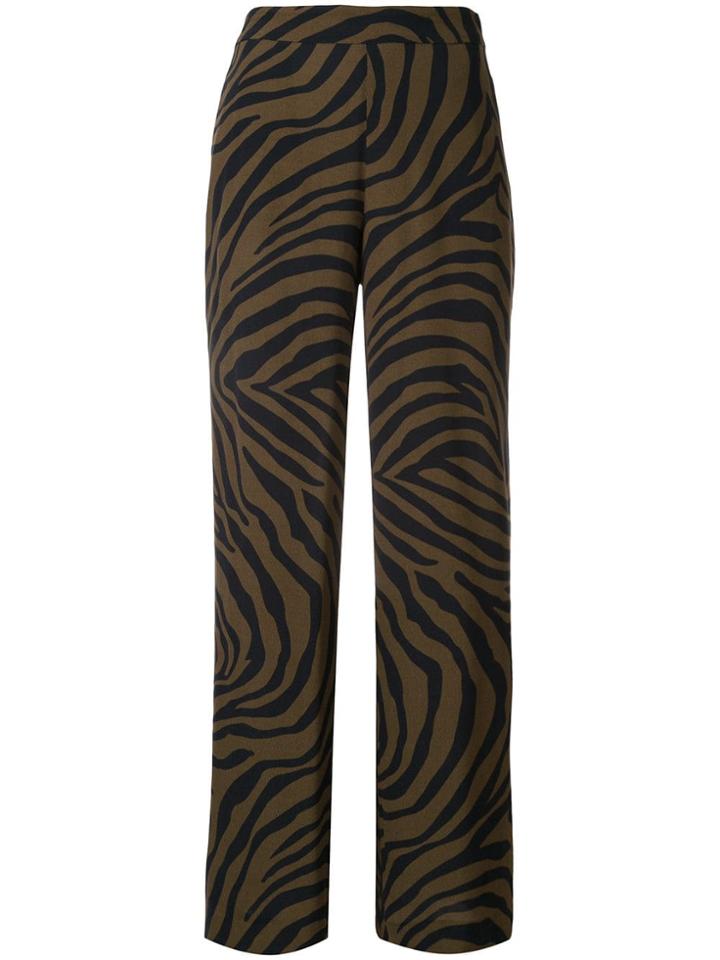 Layeur Zebra Print Tailored Trousers - Brown