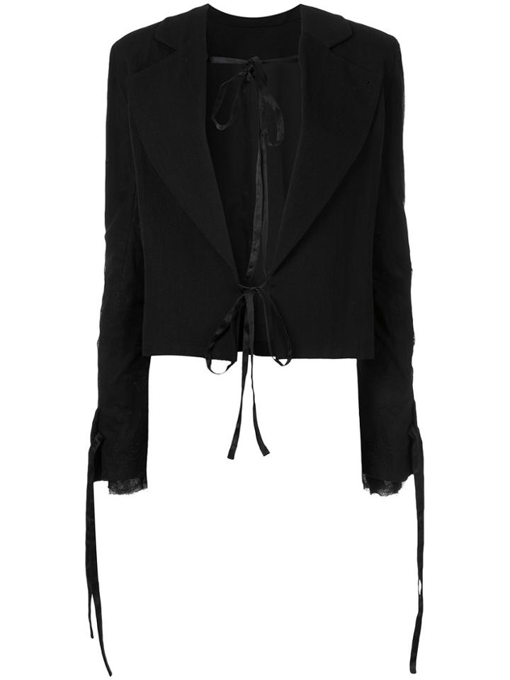 Ann Demeulemeester Jacket With Ties - Black