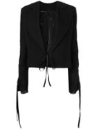 Ann Demeulemeester Jacket With Ties - Black