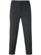 Neil Barrett Pinstripe Cropped Trousers, Men's, Size: 48, Grey, Cotton/polyester/virgin Wool
