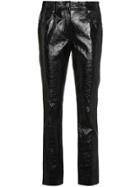Helmut Lang Leather Mid Rise Cropped Trousers - Black
