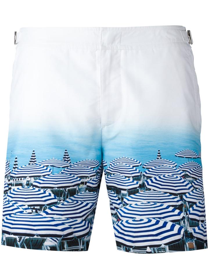 Orlebar Brown Bull Dog Swim Shorts, Men's, Size: 30, White, Polyester