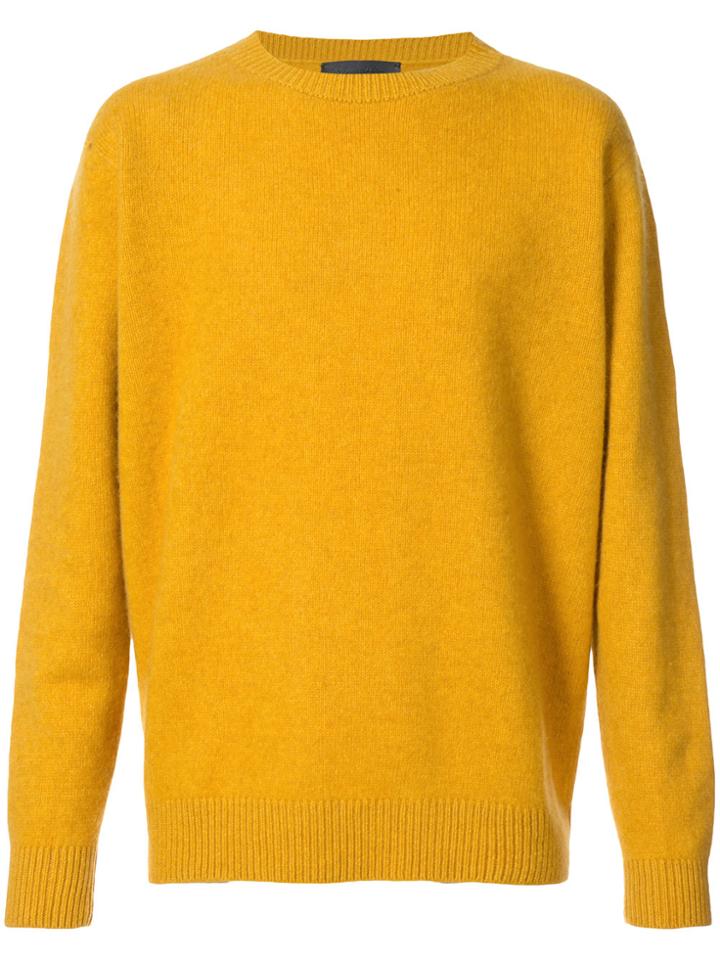 The Elder Statesman Crew Neck Jumper - Yellow & Orange