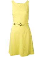Versace Jeans - Belted Dress - Women - Polyamide/spandex/elastane/viscose - 44, Yellow/orange, Polyamide/spandex/elastane/viscose