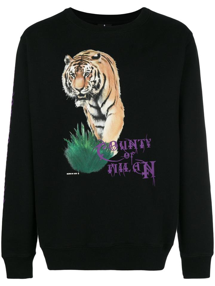 Marcelo Burlon County Of Milan Tiger Crewneck Sweatshirt - Black