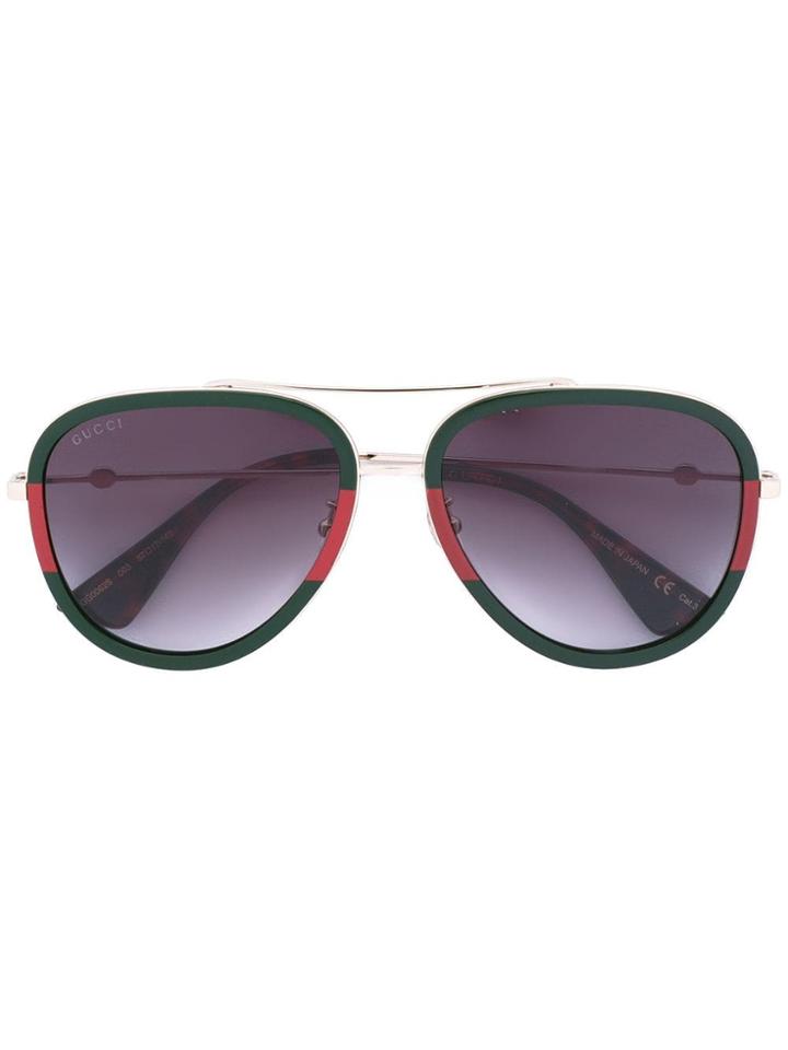 Gucci Eyewear Web Frame Aviator Sunglasses - Metallic