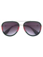 Gucci Eyewear Web Frame Aviator Sunglasses - Metallic