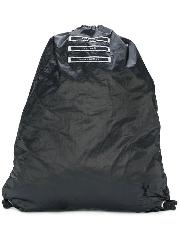 Rick Owens Drkshdw Slogan Draw-string Backpack - Black