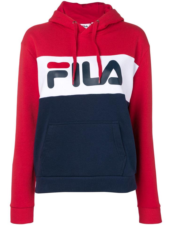 Fila Logo Colour-block Hoodie - Blue