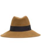 Maison Michel Fedora Hat, Women's, Size: Small, Brown, Wool