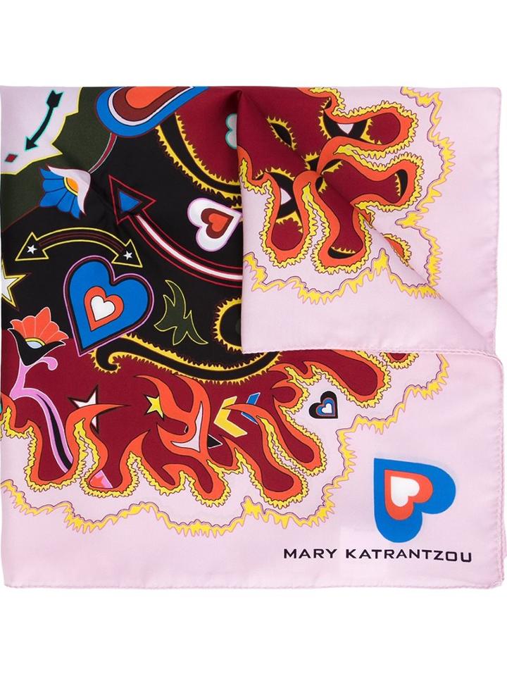 Mary Katrantzou Heart Flames Print Scarf