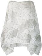 Pleats Please By Issey Miyake Printed Plissé Scarf - White
