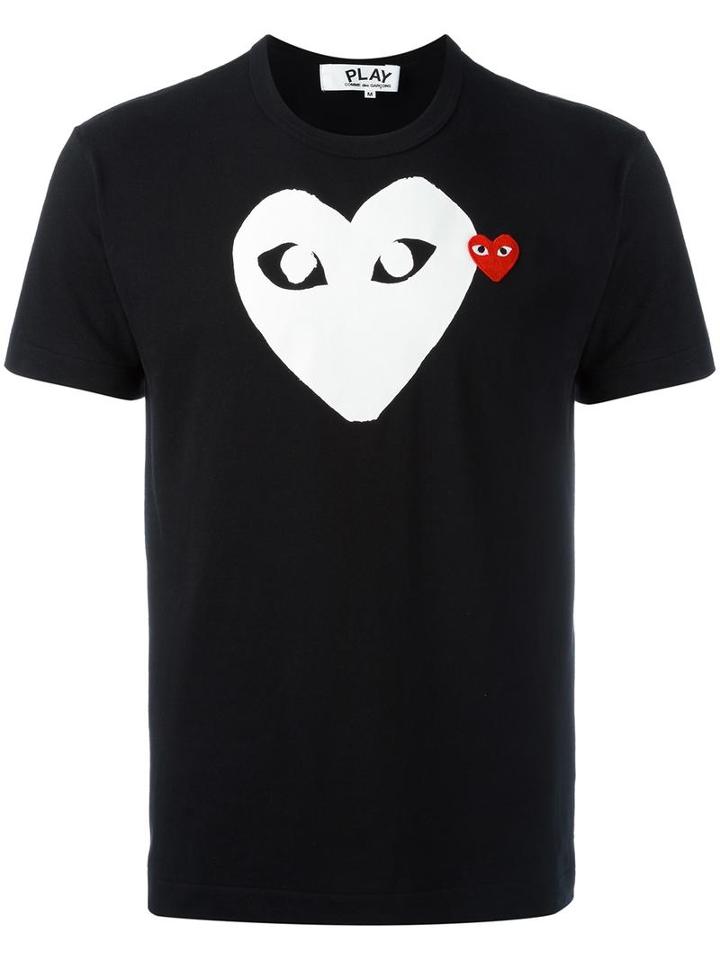 Comme Des Garçons Logo Print T-shirt, Men's, Size: Large, Black, Cotton