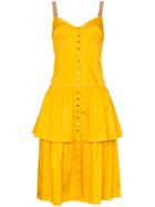 See By Chloé Bustier Tiered Hem Dress - Yellow