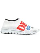 Maison Margiela Slogan Print Coated Sneakers - White