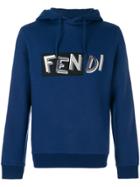 Fendi Logo Front Hoodie - Blue