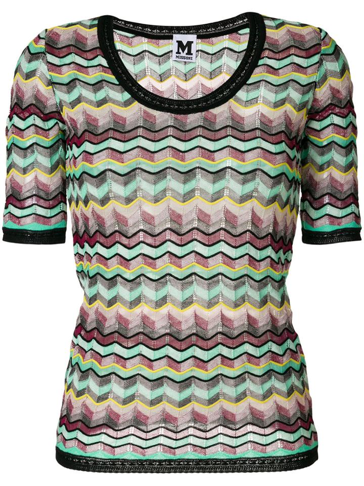 M Missoni Zig-zag Knit T-shirt - Green