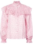 Love Shack Fancy Ruffled Shirt - Pink & Purple