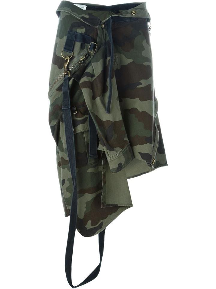 Faith Connexion Asymmetric Camouflage Print Skirt