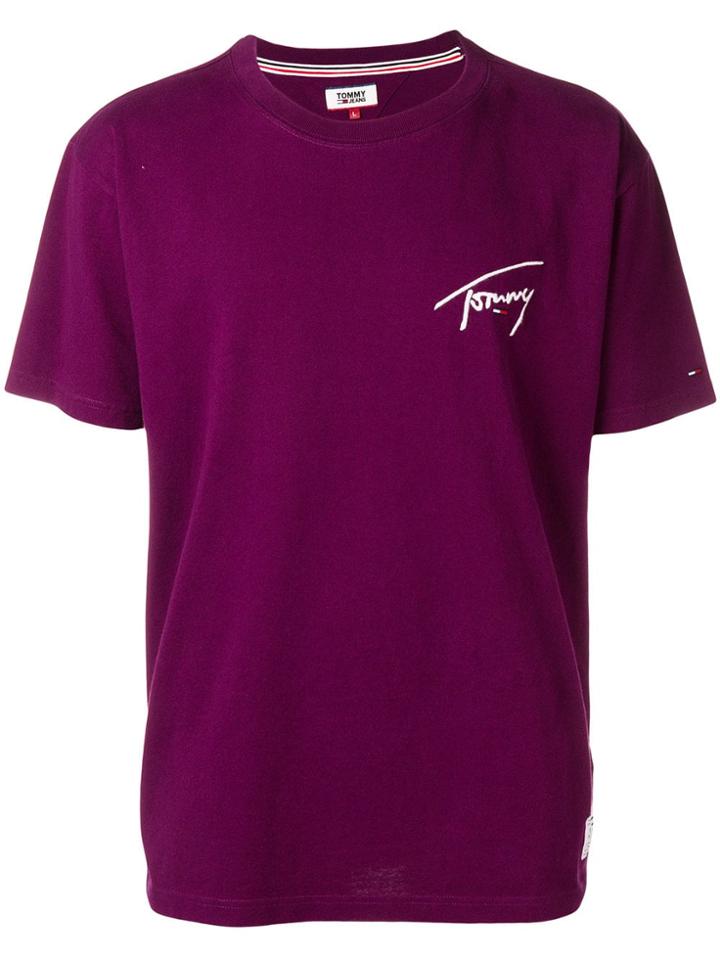 Tommy Jeans Signature Logo T-shirt - Pink