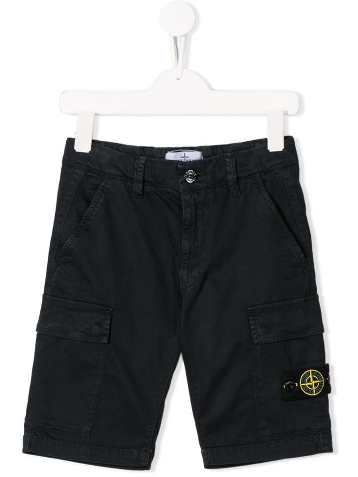 Stone Island Junior Cargo Shorts - Blue