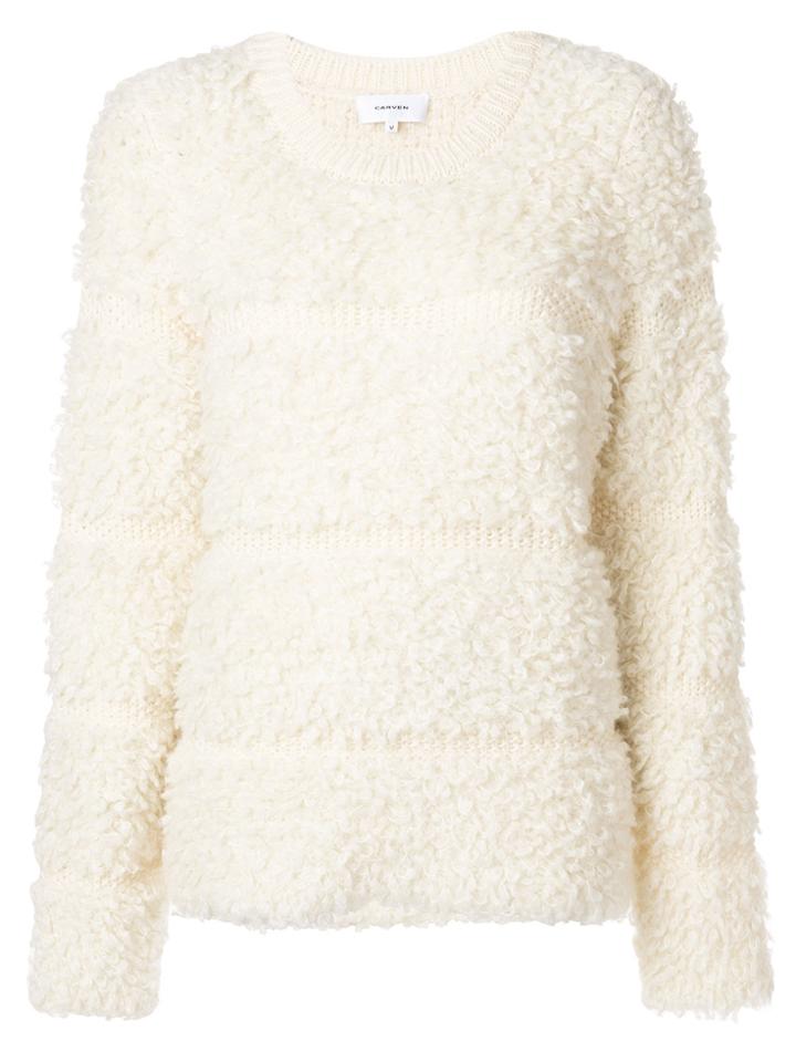 Carven Striped Detail Jumper - White