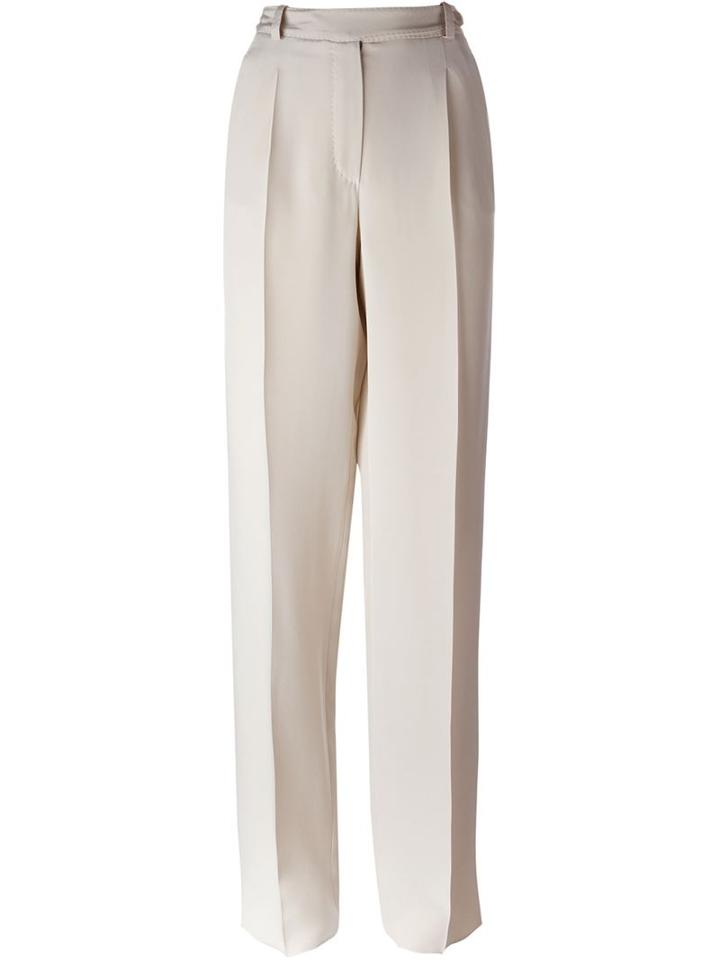 Loro Piana High-waisted Trousers, Women's, Size: 38, Nude/neutrals, Silk