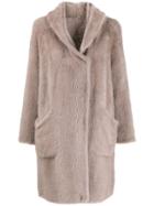 Liska Oversized Fur Coat - Neutrals