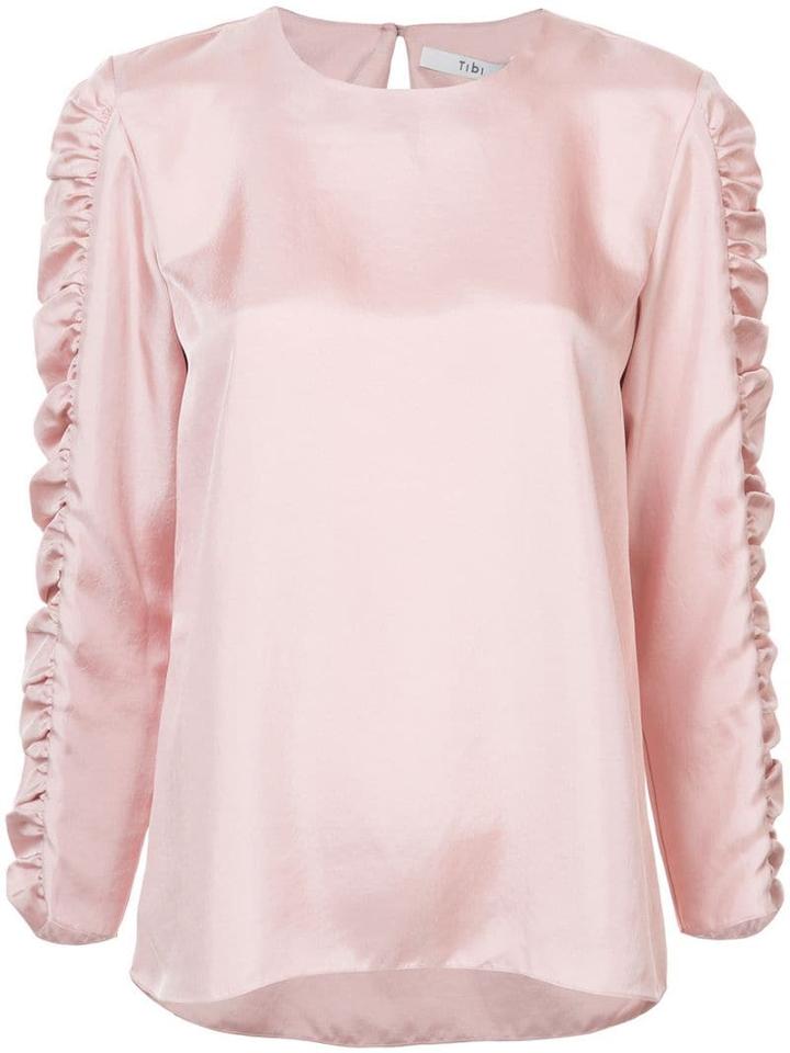Tibi Mendini Frilled Sleeve Blouse - Pink