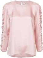 Tibi Mendini Frilled Sleeve Blouse - Pink