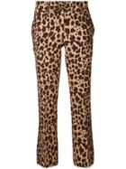 P.a.r.o.s.h. Cropped Leopard Print Trousers - Brown