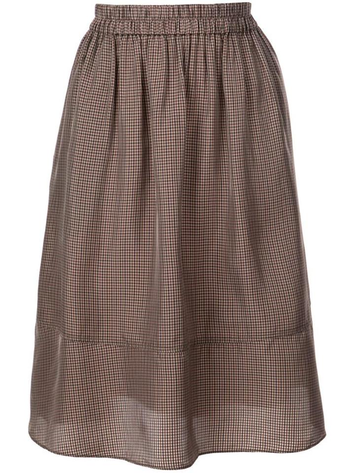 Tibi Walden Checked Skirt - Brown