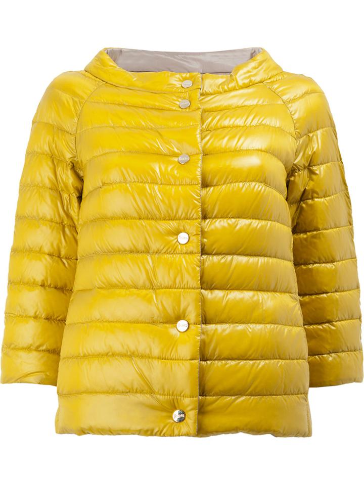 Herno Reversible Cropped Sleeve Jacket - Yellow & Orange