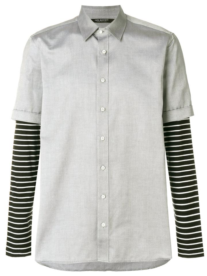 Neil Barrett Striped Sleeve Layered Shirt - Unavailable