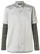 Neil Barrett Striped Sleeve Layered Shirt - Unavailable