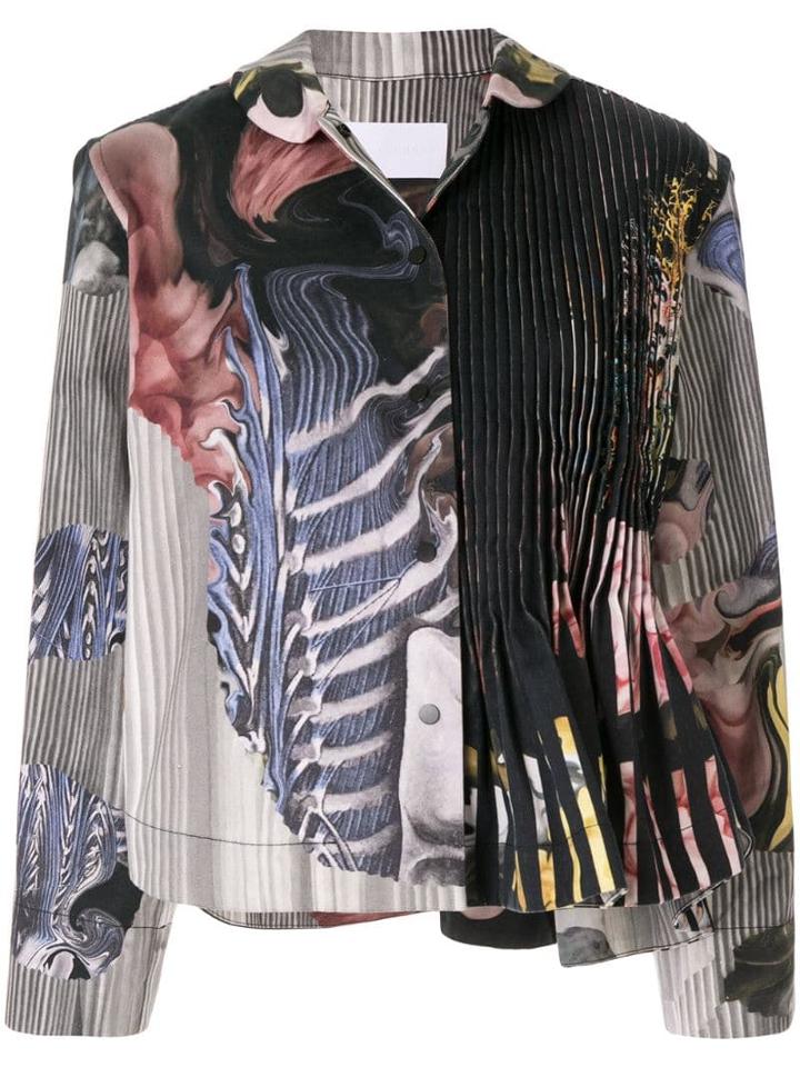 Roberts Wood Collage Print Jacket - Green