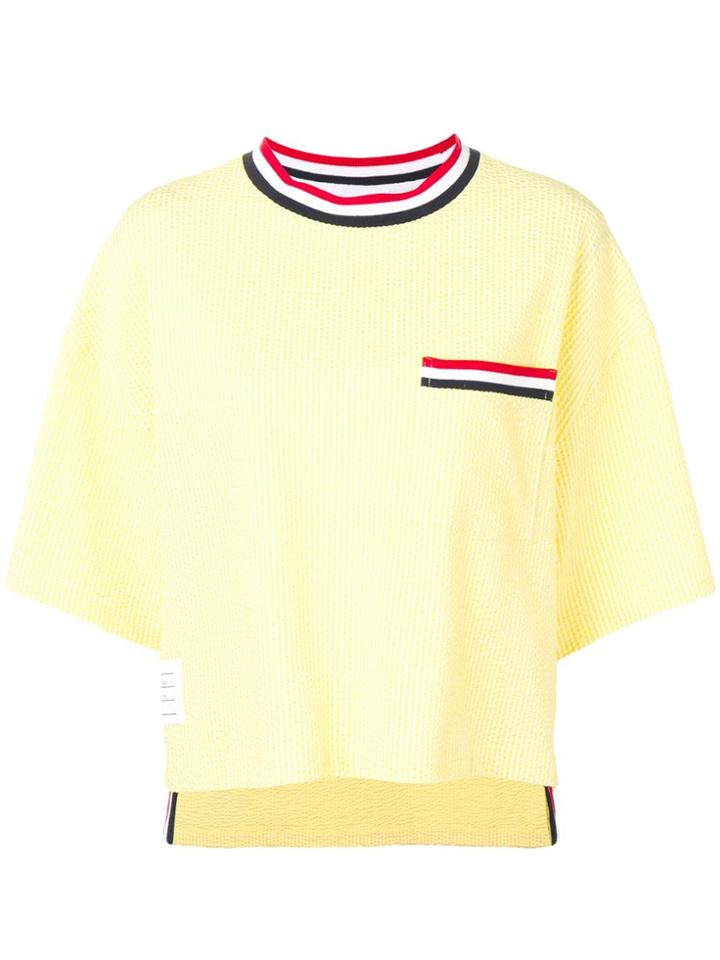 Thom Browne Seersucker Oversized Pocket Tee - Yellow