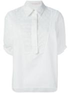 See By Chloé Embroidered Bib Shirt, Women's, Size: 44, White, Cotton