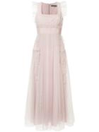 Alexa Chung Long Tulle Dress - Pink & Purple