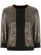 Andrea Bogosian Leather Panelled Sweatshirt - Metallic