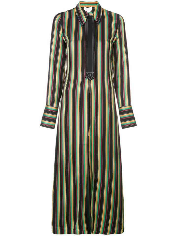 3.1 Phillip Lim Striped Long Shirt Jacket - Multicolour
